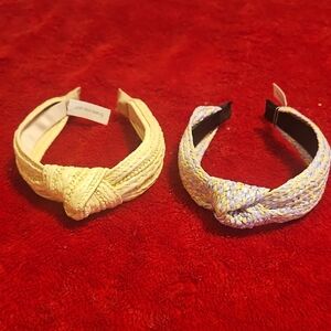 Francesca's Collections Cream and Multicolor Knotted Headbands